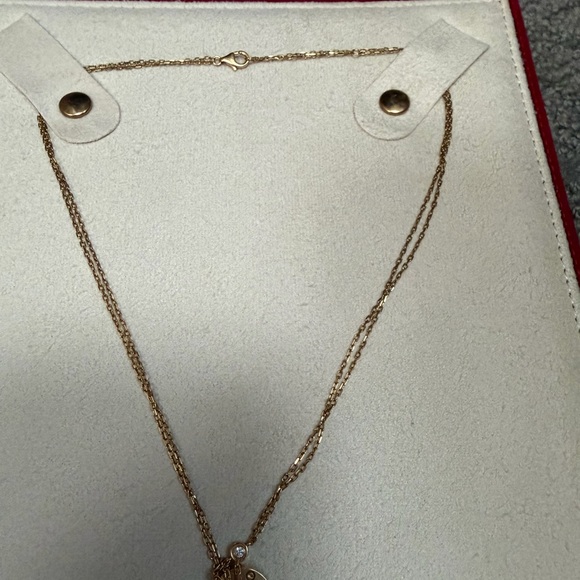 Cartier LOVE 18k yellow Gold Double Chain Necklace with Circle Pendant - Picture 2 of 2